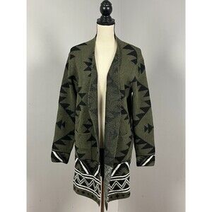 NWT Frye The Cozy Cardigan Sweater Green Aztec Print Women's Large